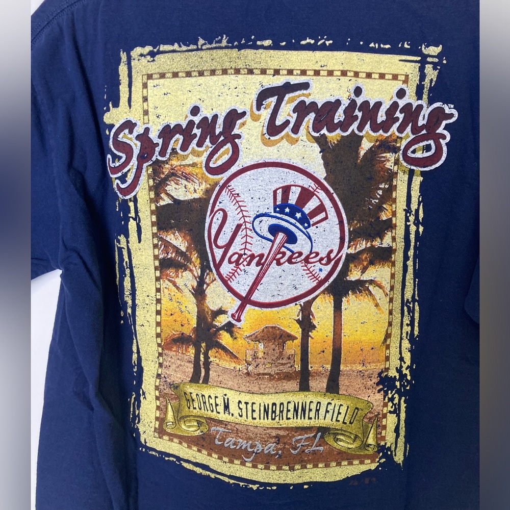 Majestic MLB NY Yankees Dark Blue Men’s Spring Training T-Shirt, Medium